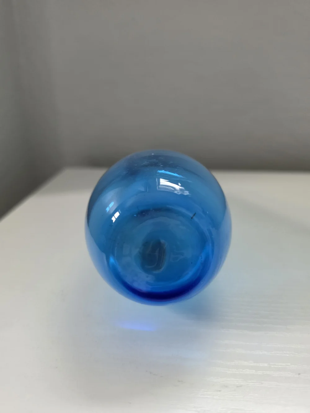 Handblown Blue Glass Bud Vase